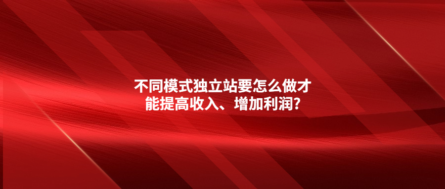 不同模式獨(dú)立站要怎么做才能提高收入、增加利潤(rùn)?